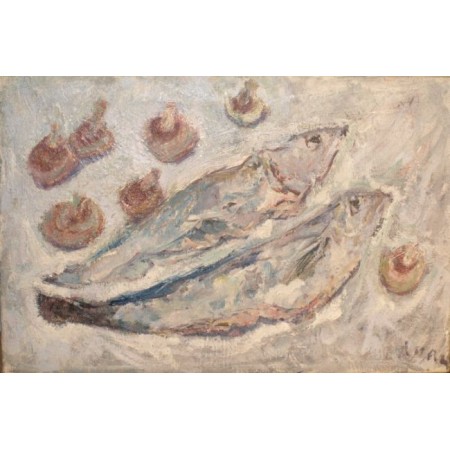 Whiting and mushrooms